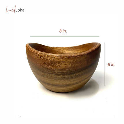 Luid Lokal Salad Mixing Bowl Large Wave Rim Bowl Acacia Wood
