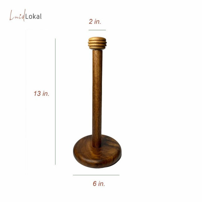 Luid Lokal Kitchen Towel Holder Bathroom Tissue Organizer Donut Stacker Acacia Wood