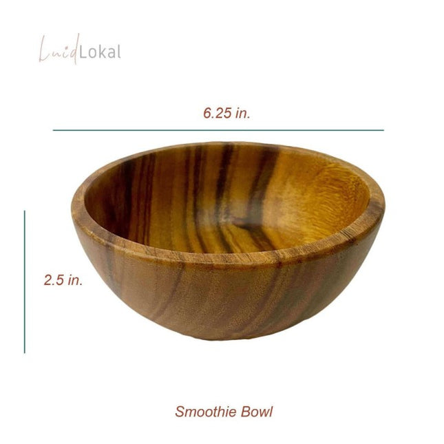 Luid Lokal Soup Smoothie Salad and Snack Serving Bowl Acacia Wood